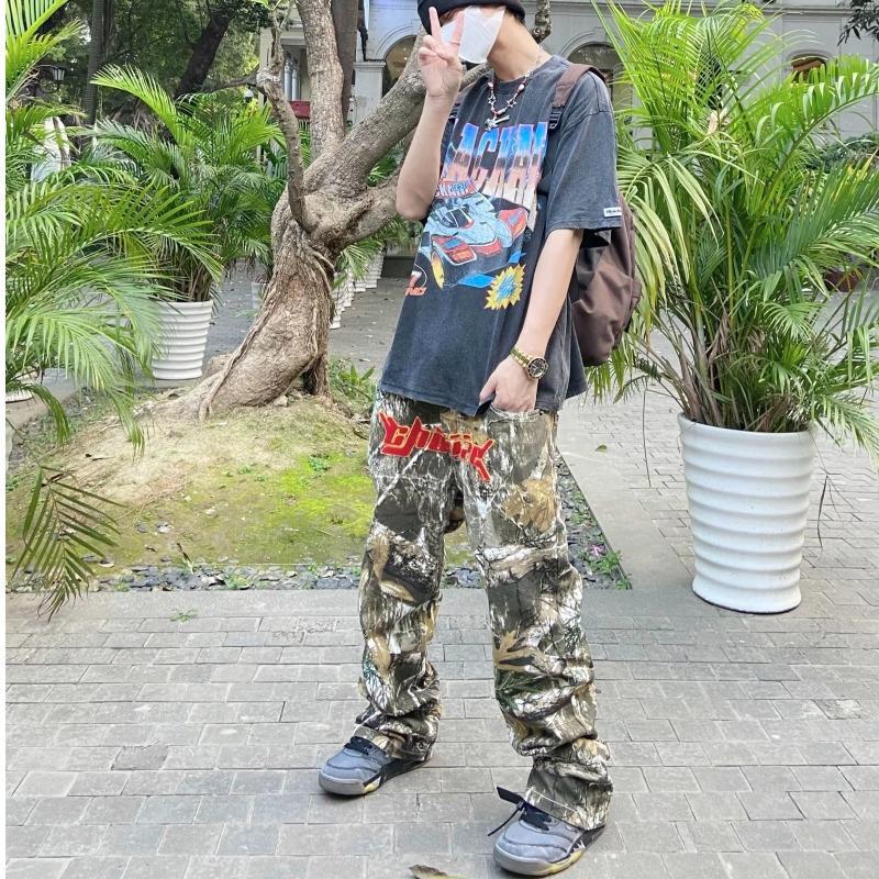 Straight camouflage youth popular personality color casual pants sports pants fall fashion tide brand tide men lazy pants