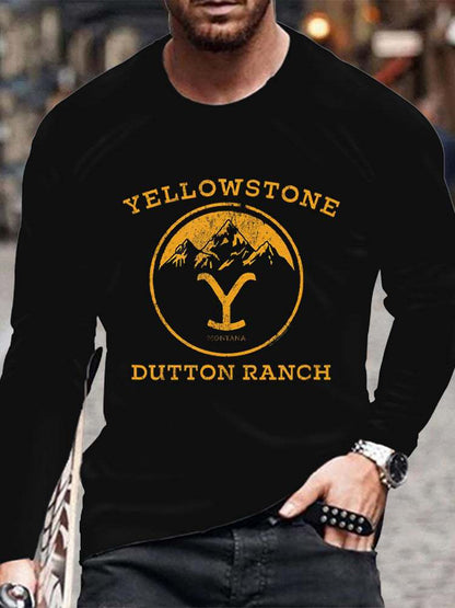 yellowstone's new 3D printed long-sleeved men's T-shirt