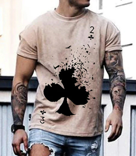 3d printed round neck short sleeve T-shirt