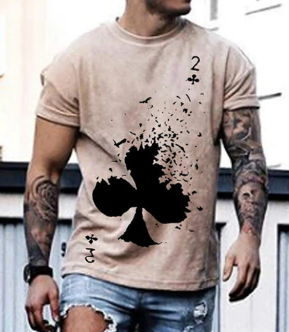 3d printed round neck short sleeve T-shirt