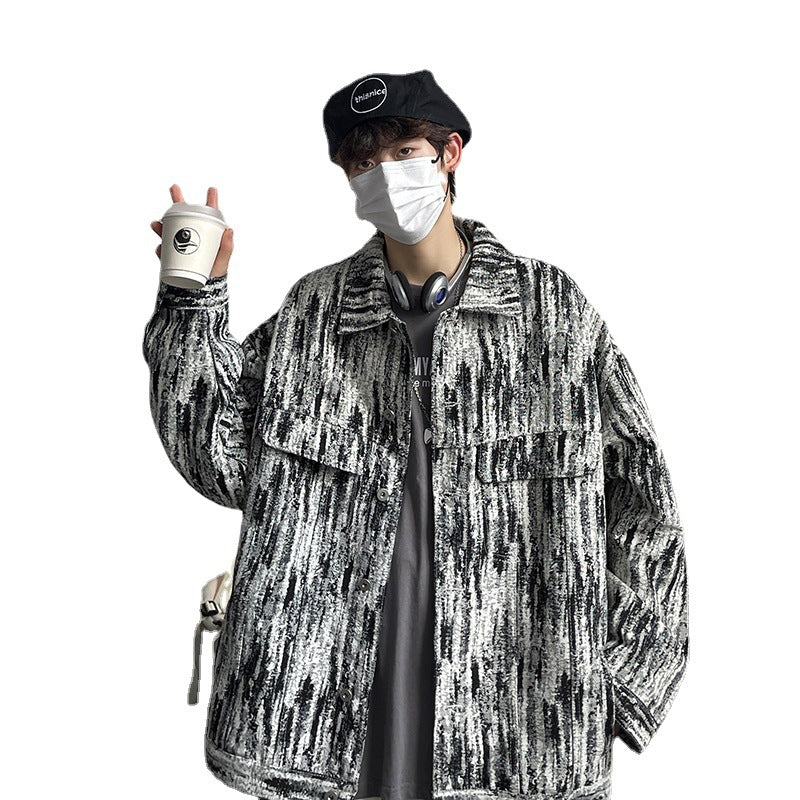 Fried street cowboy coat men's spring and autumn tide brand ins port style hip hop jacket autumn trend plankton senior feeling top