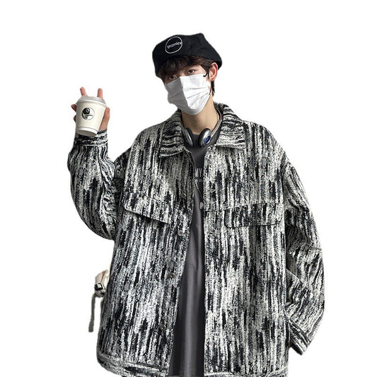 Fried street cowboy coat men's spring and autumn tide brand ins port style hip hop jacket autumn trend plankton senior feeling top