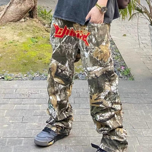 Straight camouflage youth popular personality color casual pants sports pants fall fashion tide brand tide men lazy pants