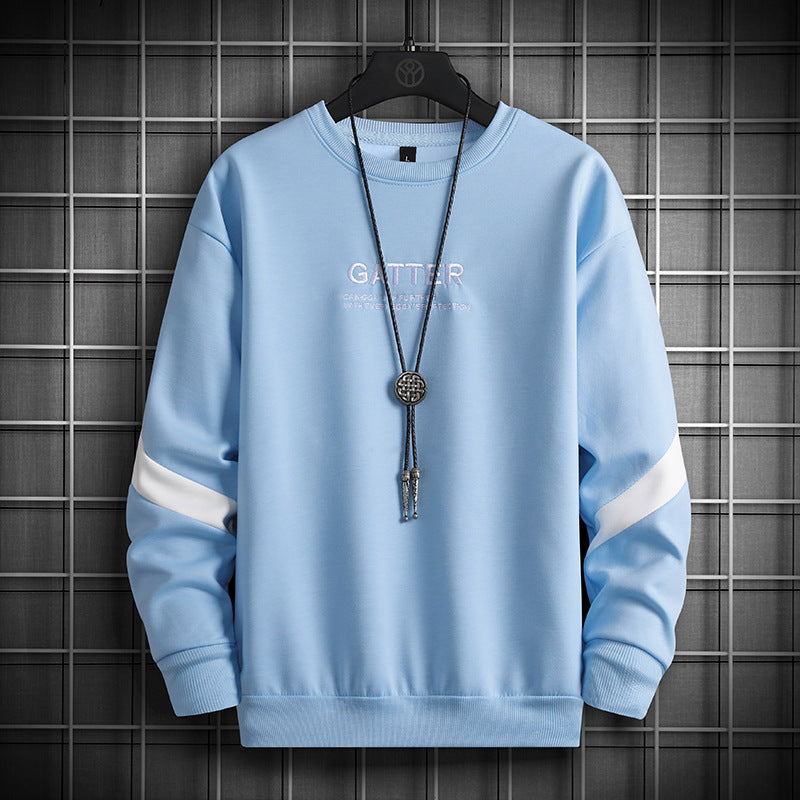 Men's fashion wear crewneck embroidered fashion pullover long sleeve