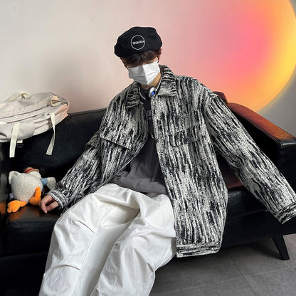 Fried street cowboy coat men's spring and autumn tide brand ins port style hip hop jacket autumn trend plankton senior feeling top