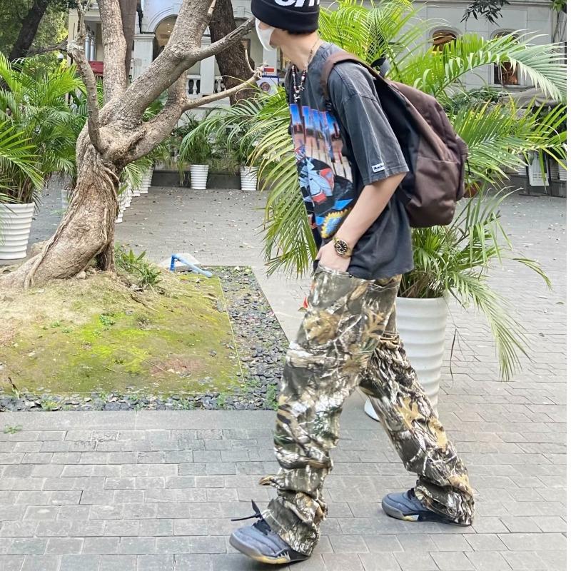 Straight camouflage youth popular personality color casual pants sports pants fall fashion tide brand tide men lazy pants