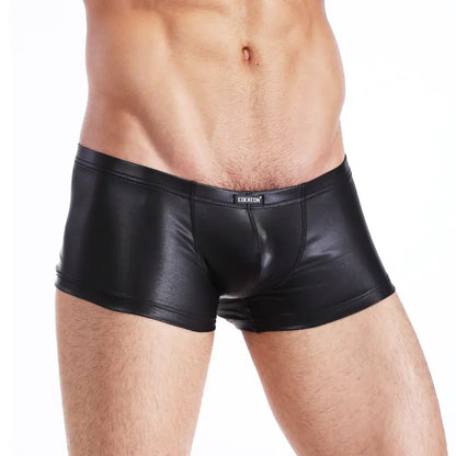 Men's Sexy Faux Leather Briefs & Boxers