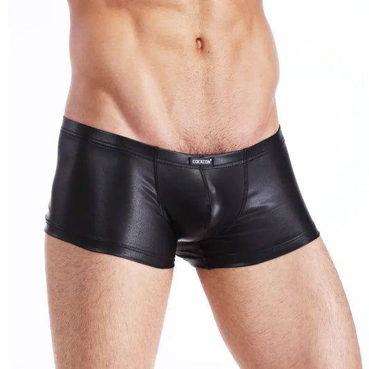 Men's Sexy Faux Leather Briefs & Boxers