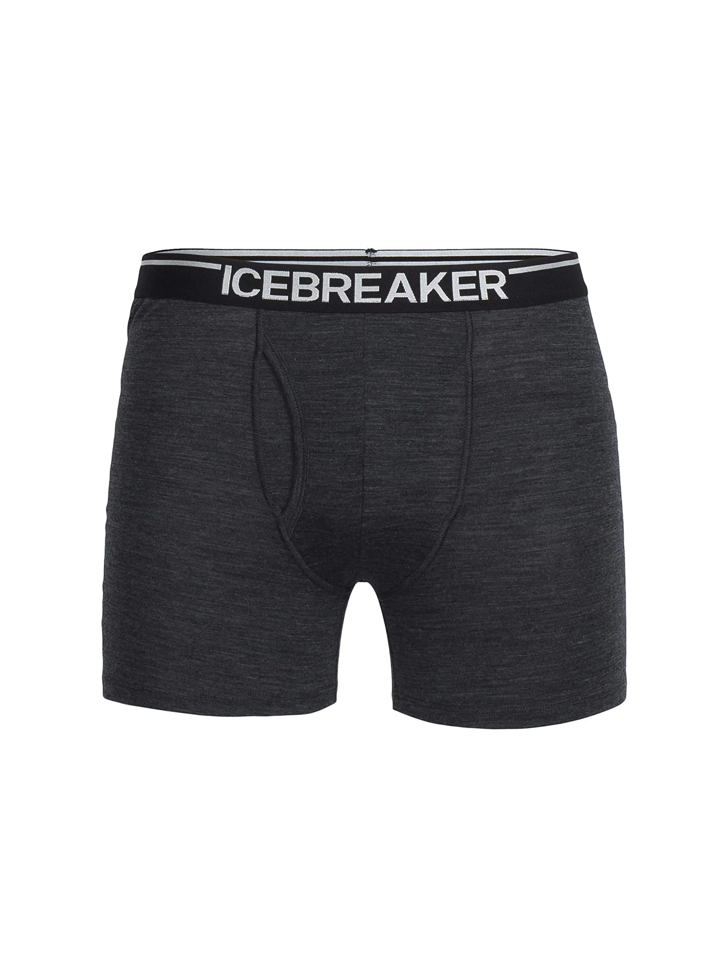 Icebreaker Merino Mens Anatomica Boxers with Fly Jet Heather Small
