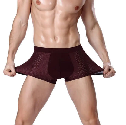 Men's Mid-Rise Striped Soft Breathable Boxers (Direct Sale)