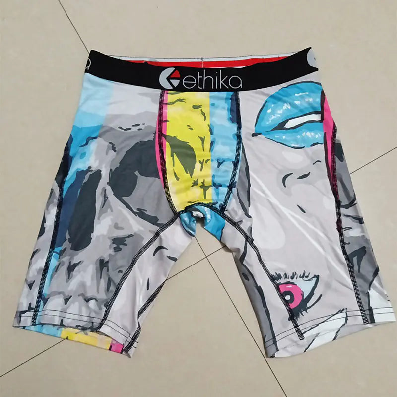 Men's Long Ice Silk Sports Boxers - Breathable & Quick-Dry