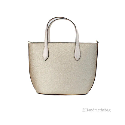 Kate Spade Glimmer Small Gold Glitter Fabric Satchel Bag