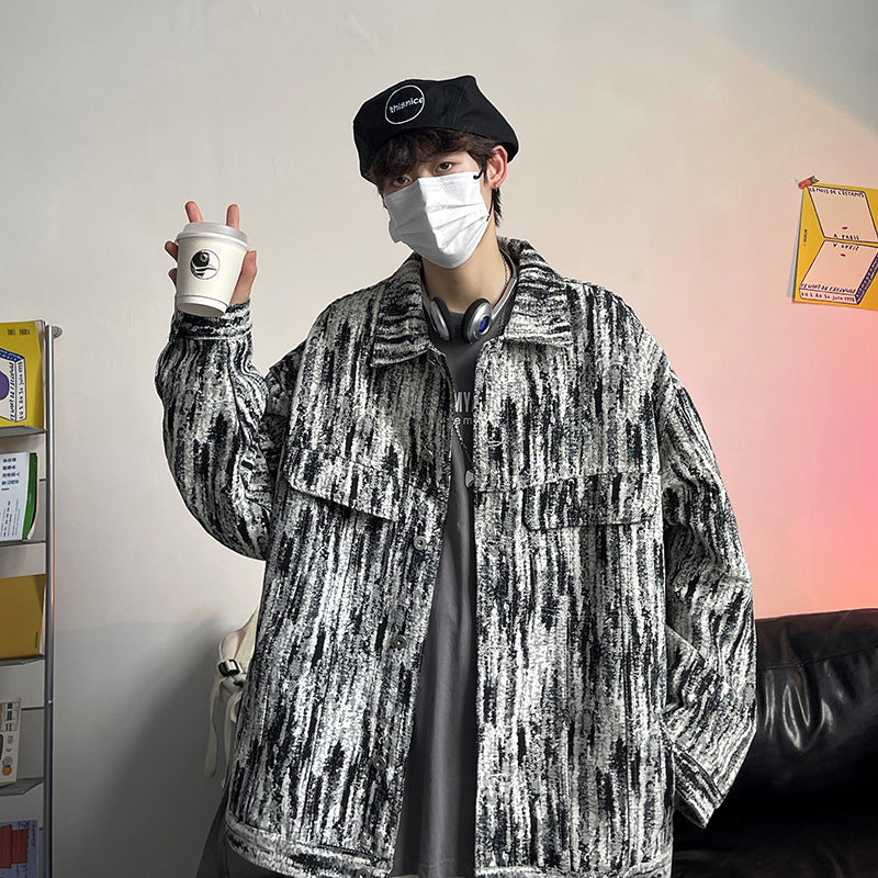 Fried street cowboy coat men's spring and autumn tide brand ins port style hip hop jacket autumn trend plankton senior feeling top