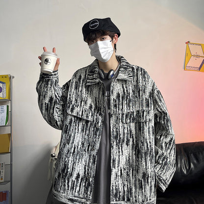 Fried street cowboy coat men's spring and autumn tide brand ins port style hip hop jacket autumn trend plankton senior feeling top