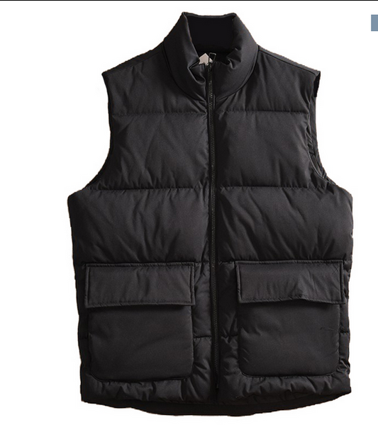 Thickened warm stand-up collar vest for men in autumn and winter