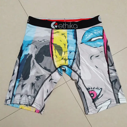 Men's Long Ice Silk Sports Boxers - Breathable & Quick-Dry