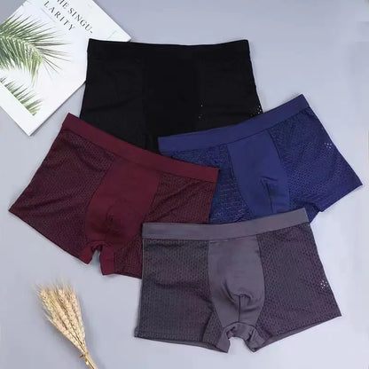 Men's Mid-Rise Striped Soft Breathable Boxers (Direct Sale)