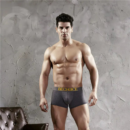 Men's Comfortable Breathable Solid Color Cotton Boxers