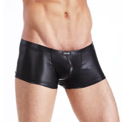 Men's Sexy Faux Leather Briefs & Boxers